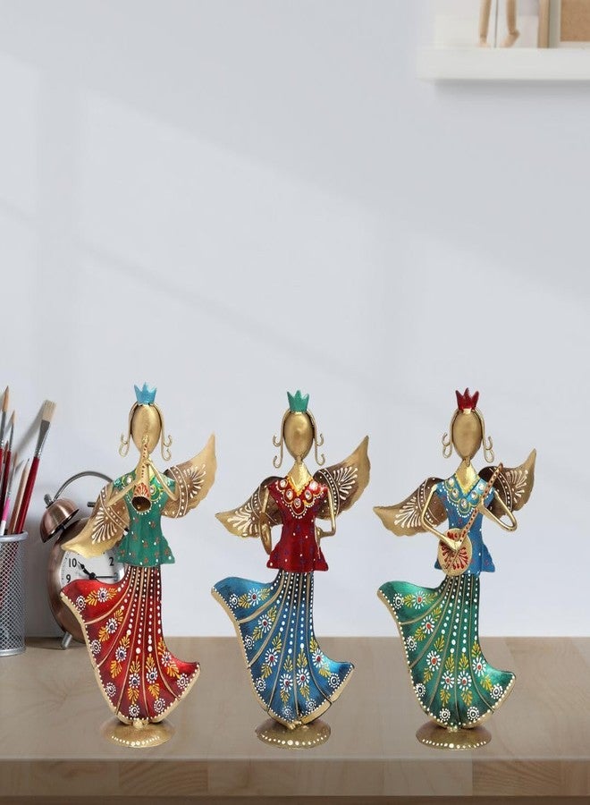 GUNENDRA Crafts Metal Rajasthani Musicians Item Showpiece - Decorative Items for Home | Gift Items | Showpieces | Table Decorative Items (16X7X25 Cm), Multi Colour, Music - Image 5